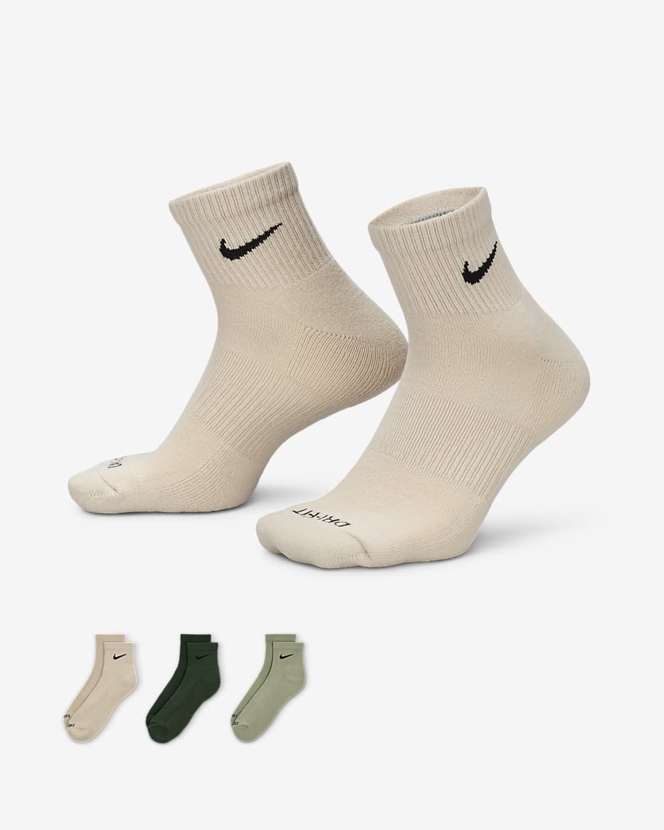 Nike Everyday Plus Cushioned Training Ankle Socks (3 Pairs) - Multi-Color