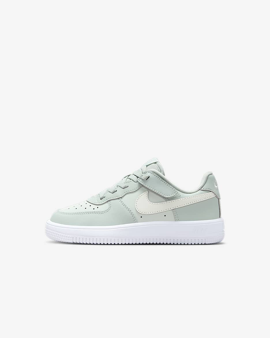 Nike Force 1 Low EasyOn Little Kids' Shoes - Light Silver/Spruce Aura/White/Sail