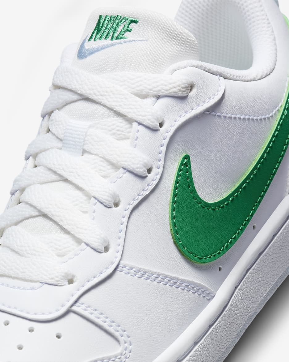 Nike Court Borough Low Recraft Older Kids' Shoes - White/Football Grey/Stadium Green