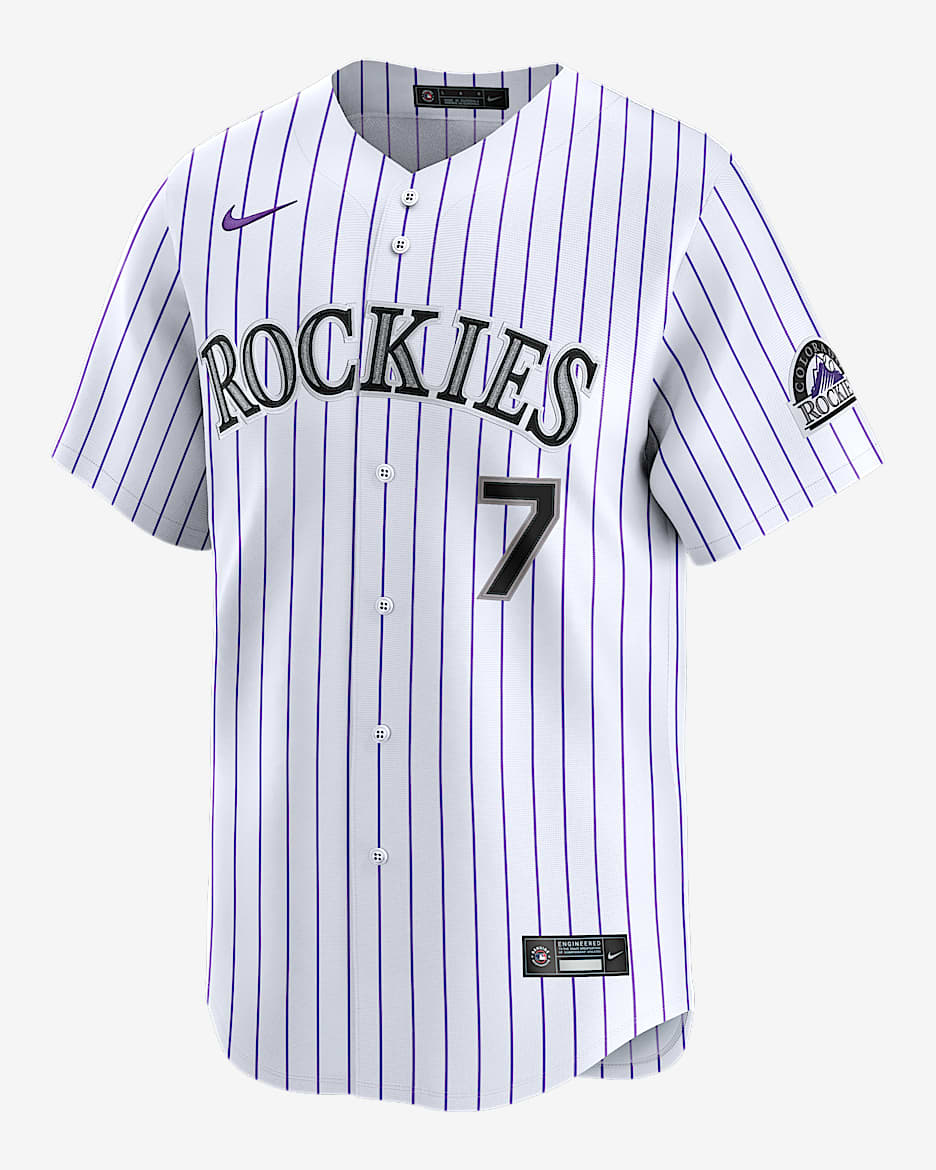 Jersey Nike Dri-FIT ADV de la MLB Limited para hombre Brendan Rodgers Colorado Rockies - Blanco