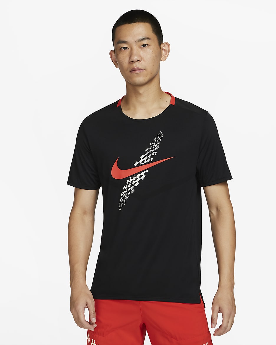 เสื้อวิ่งแขนสั้นผู้ชาย Nike Dri-FIT Rise 365 Kipchoge - ดำ