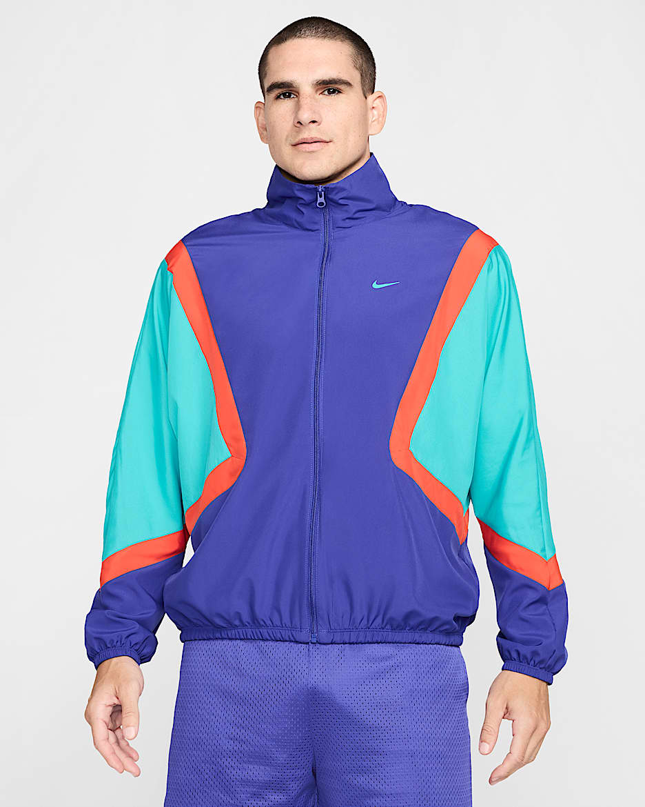 Nike Icon Men's Dri-FIT Woven Basketball Jacket - Deep Night/Dusty Cactus/Picante Red/Dusty Cactus