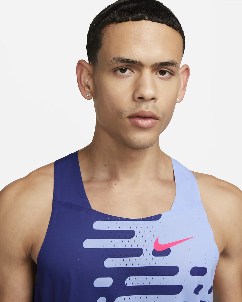 Nike AeroSwift Men's Running Vest - Deep Royal Blue/Royal Tint/Hyper Pink