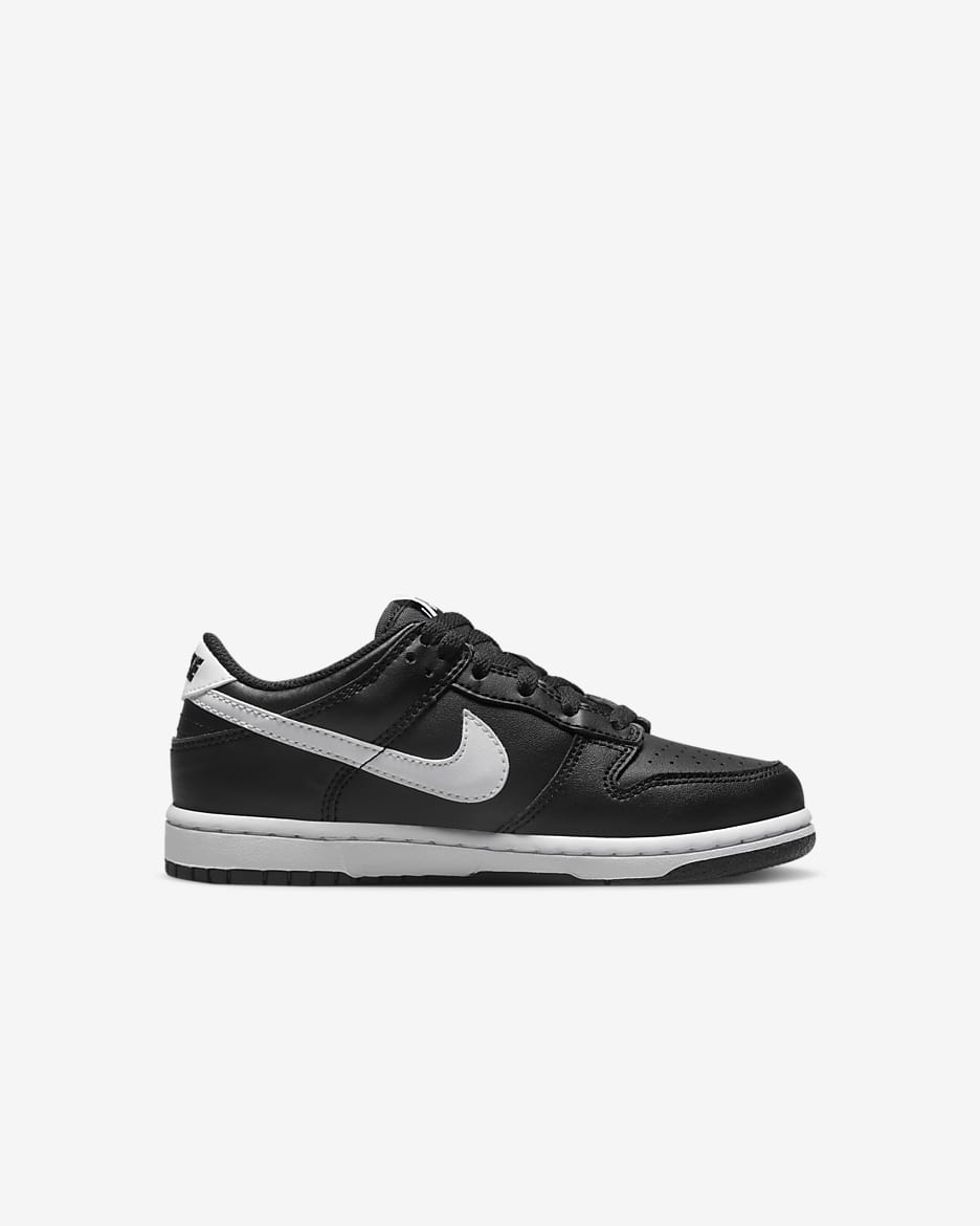 Nike Dunk Low Younger Kids' Shoes - Black/Black/White/White