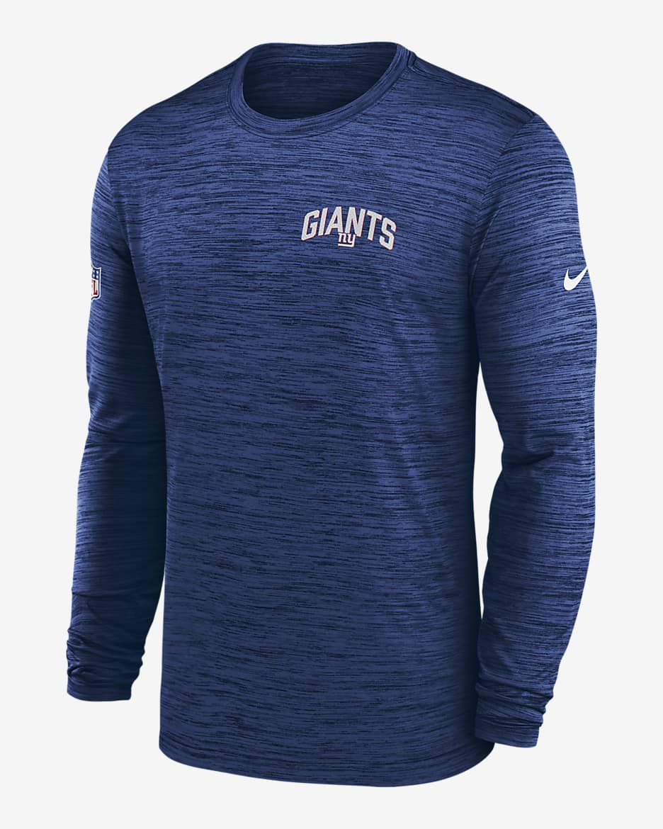 Nike Dri-FIT Velocity Athletic Stack (NFL New York Giants) Men's Long-Sleeve T-Shirt - Blue
