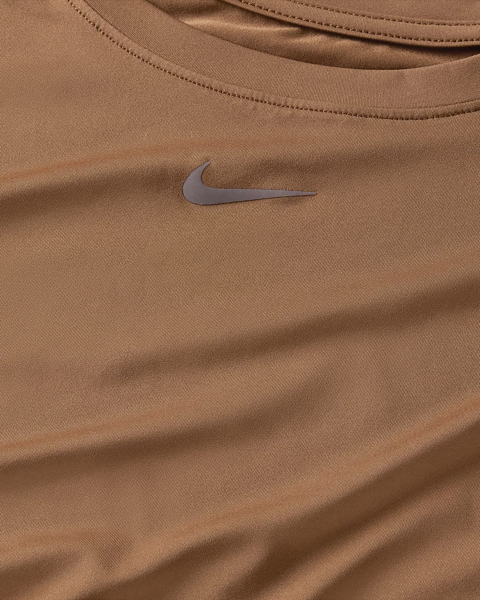 Nike One Classic Women's Dri-FIT Short-Sleeve Top - Light British Tan/Black