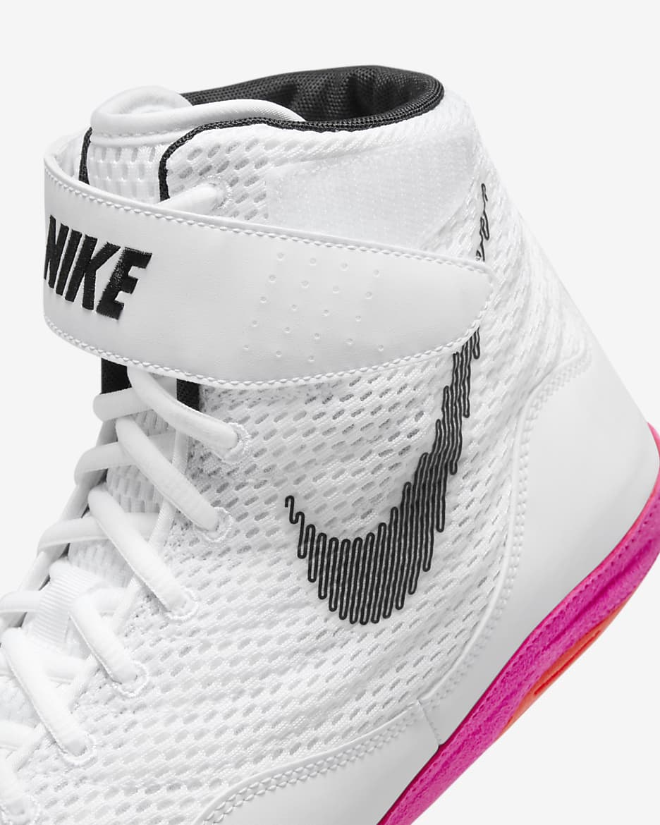 Nike Inflict SE Wrestling Shoes - White/Bright Crimson/Pink Blast/Black