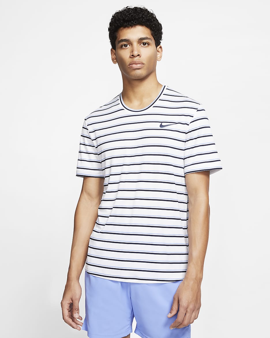 NikeCourt Dri-FIT Men's Graphic Tennis Top - White/Obsidian