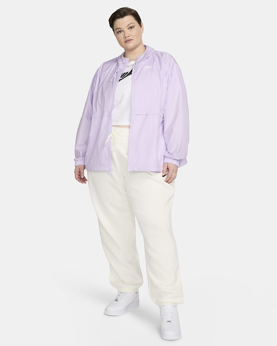 Nike Sportswear Essential Repel Women's Woven Jacket (Plus Size) - Violet Mist/White