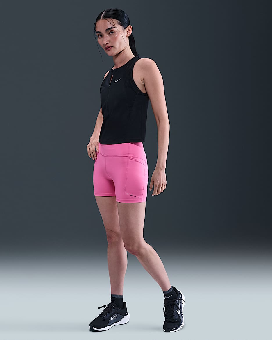 Nike Swift Women's High-Waisted 4" Tight Running Shorts with Pockets - Playful Pink