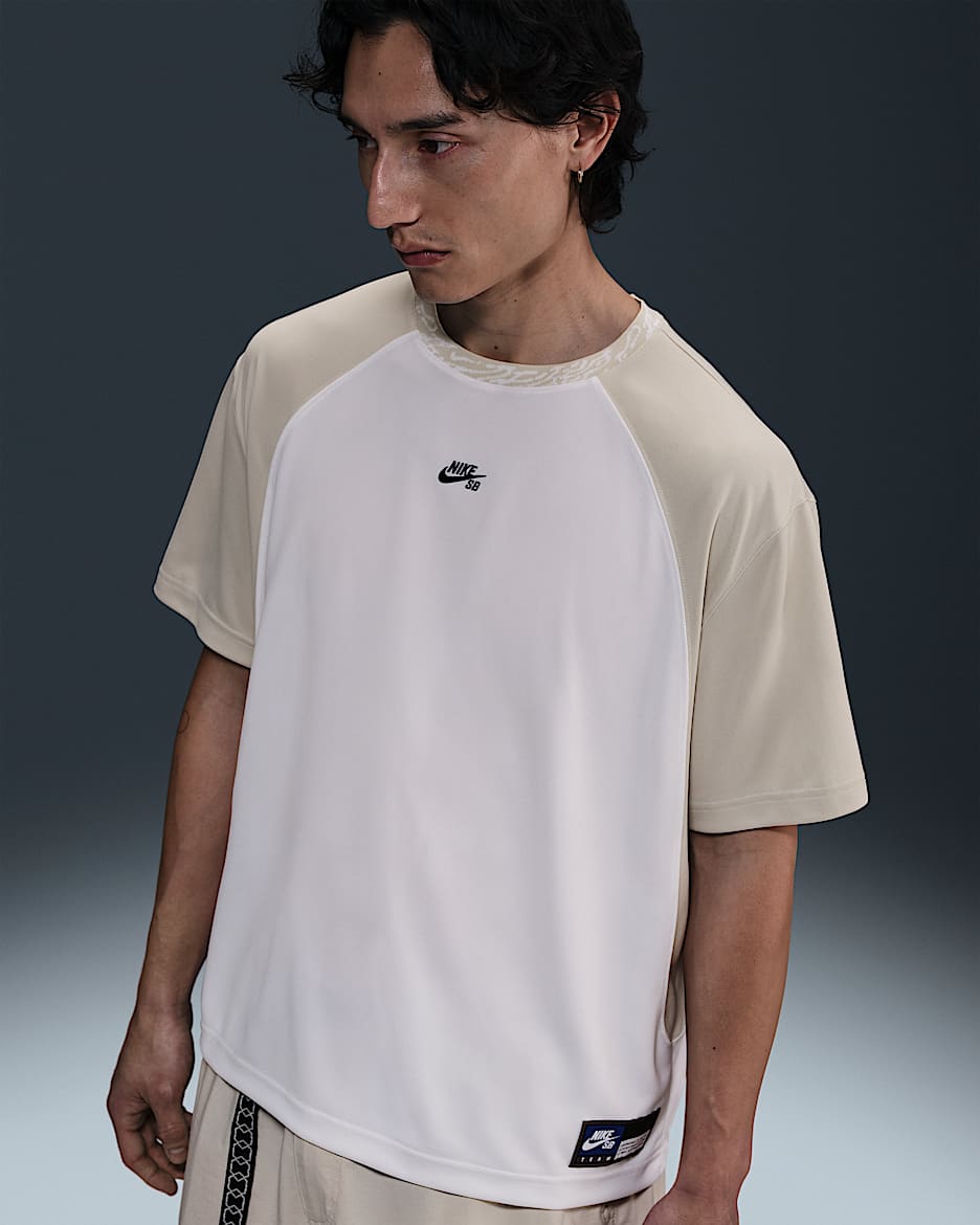 Nike SB Dri-FIT Knit Skate Top - White/Light Bone/Black
