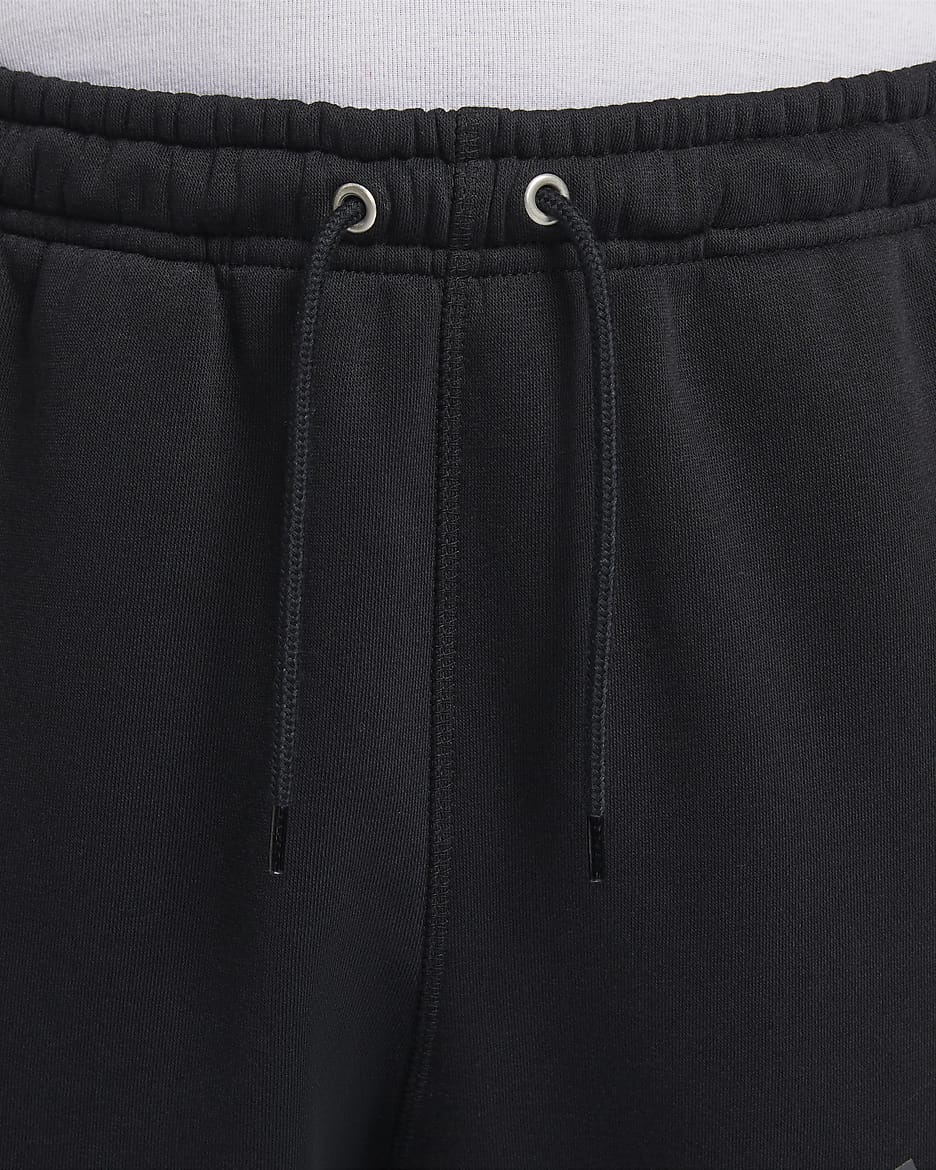 Nike Club Fleece Men's Cuffed Pants - Black/Safety Orange