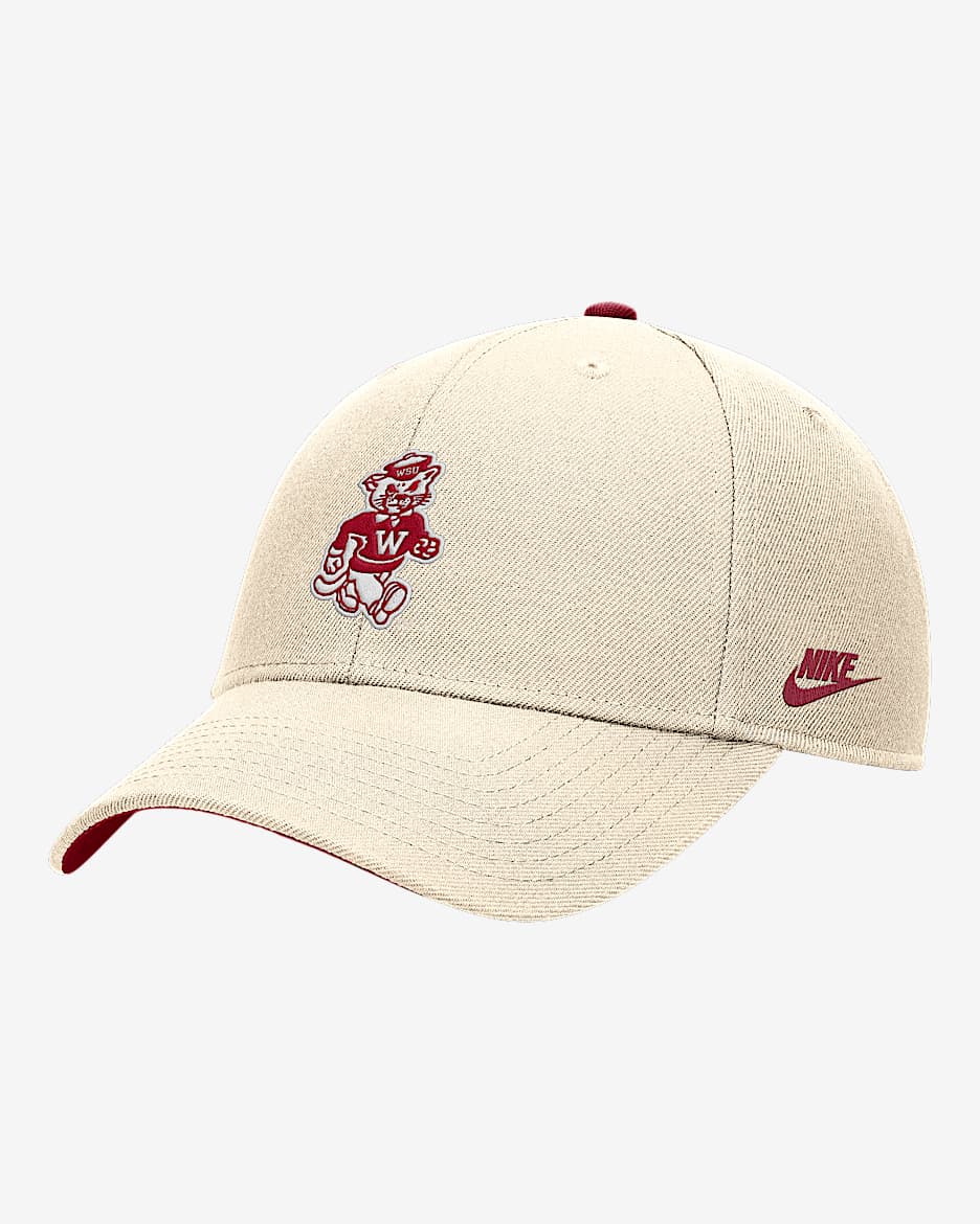 Gorra universitaria Nike ajustable para hombre Washington State Rise - Natural