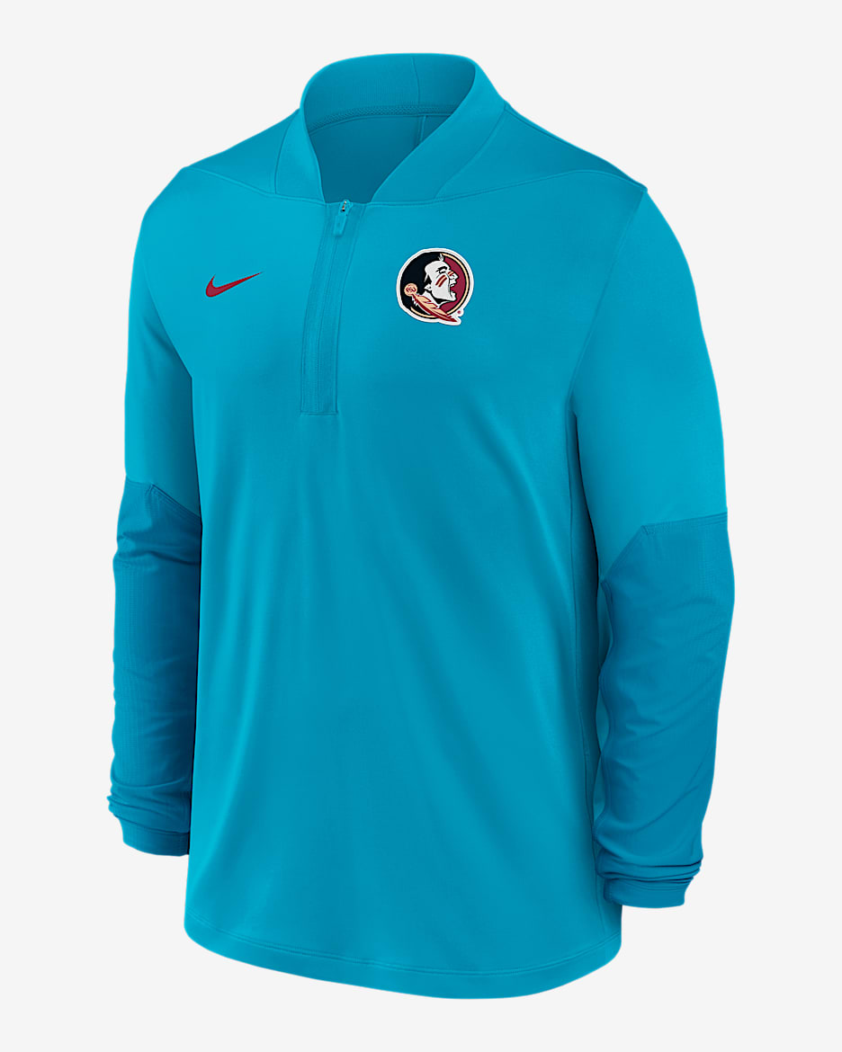Playera universitaria Nike Dri-FIT de medio cierre para hombre Florida State - Turquesa
