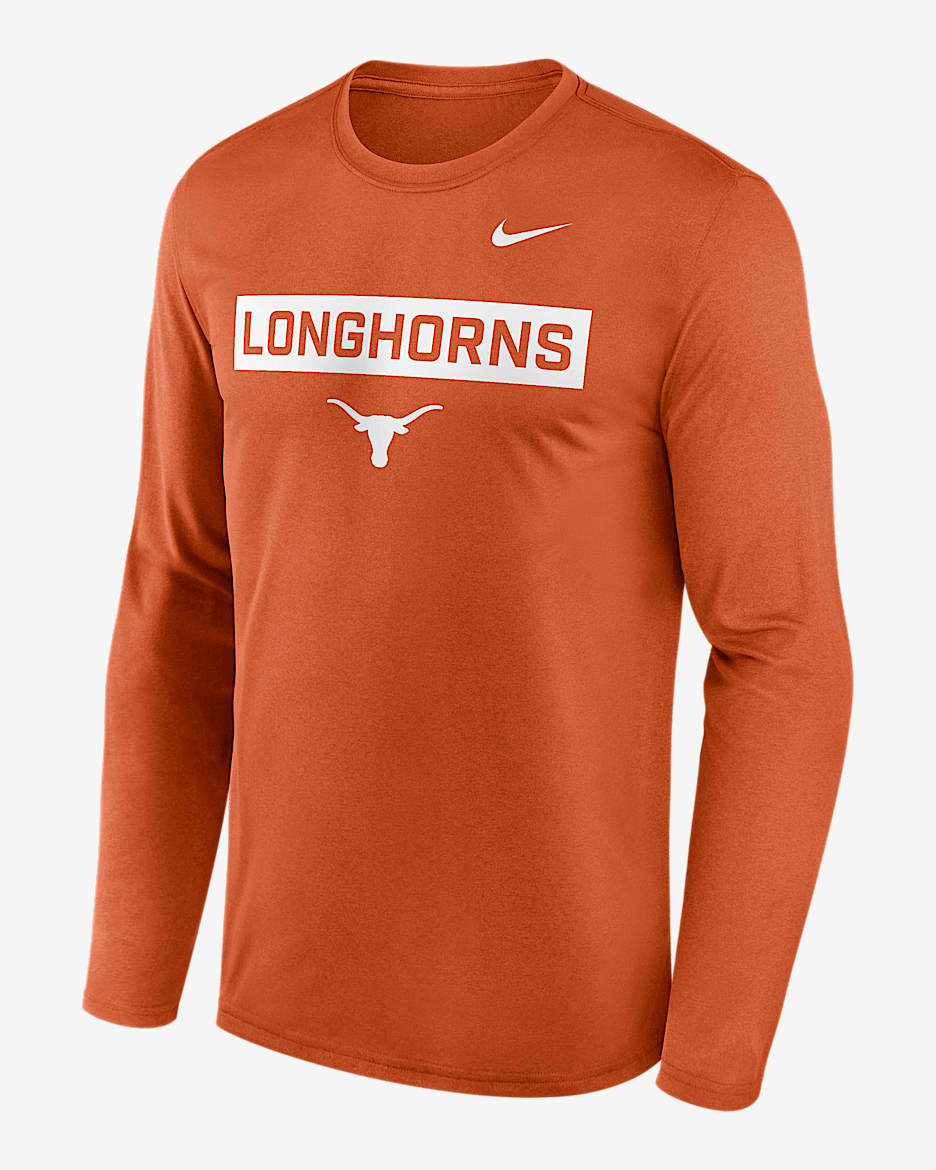 Texas Primetime Legend 2-Hit Men's Nike Dri-FIT College Long-Sleeve T-Shirt - Burnt Orange