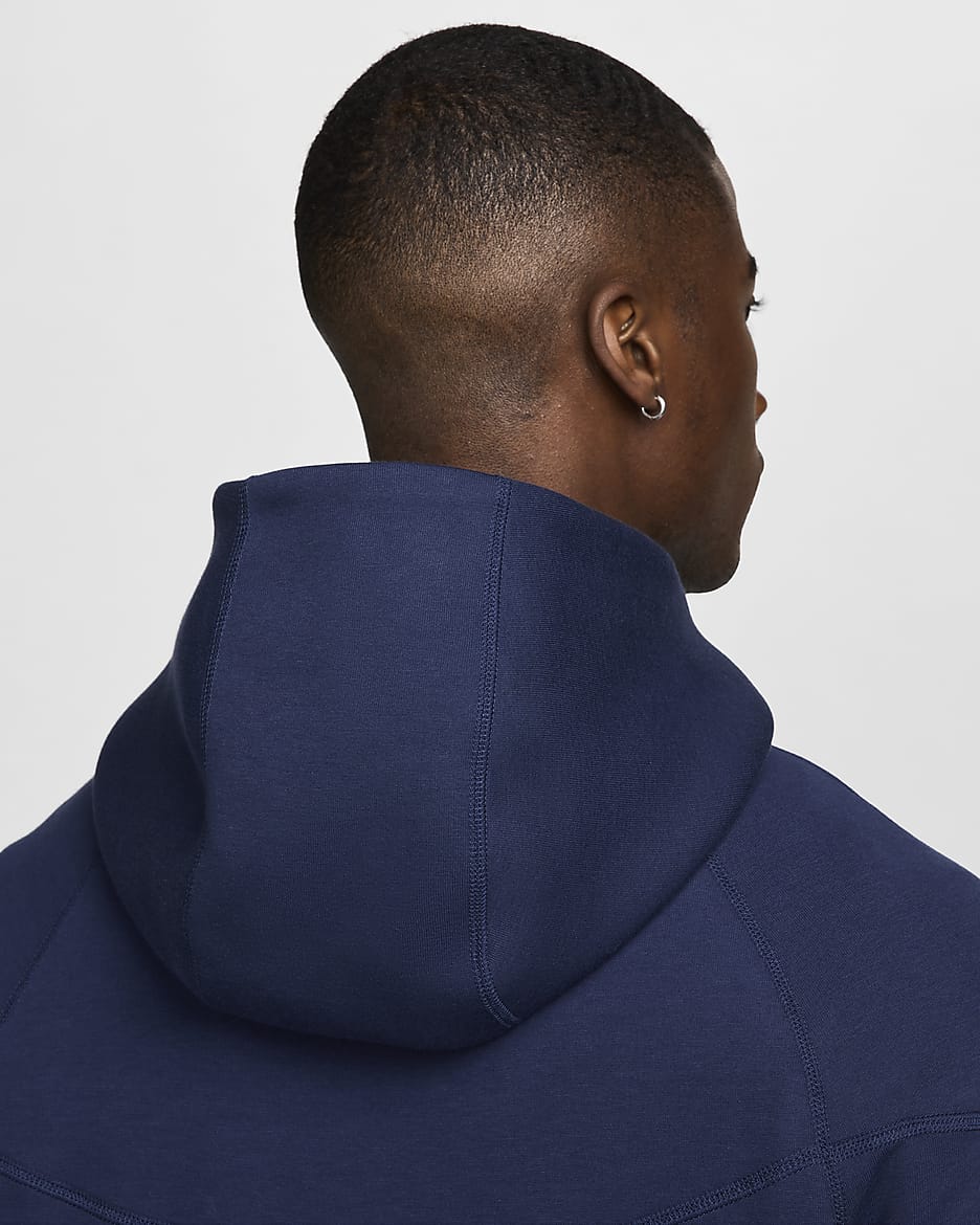 Paris Saint-Germain Tech Fleece Windrunner Men's Nike Football Full-Zip Hoodie - Midnight Navy/White