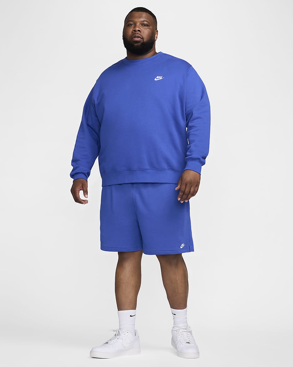 Short en molleton Flow Nike Club pour homme - Game Royal/Game Royal/Blanc