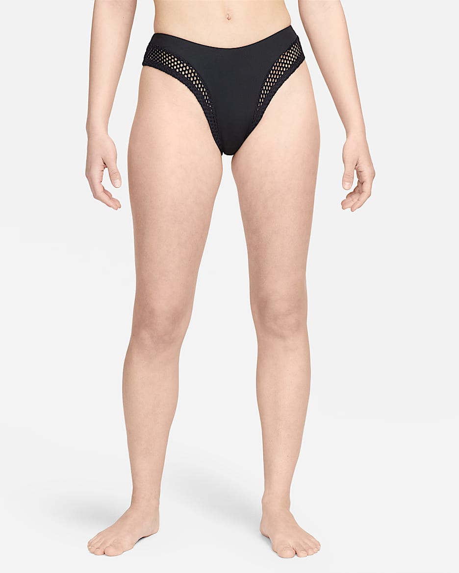 Nike Women's Cheeky Sling Bikini Swim Bottom - Black