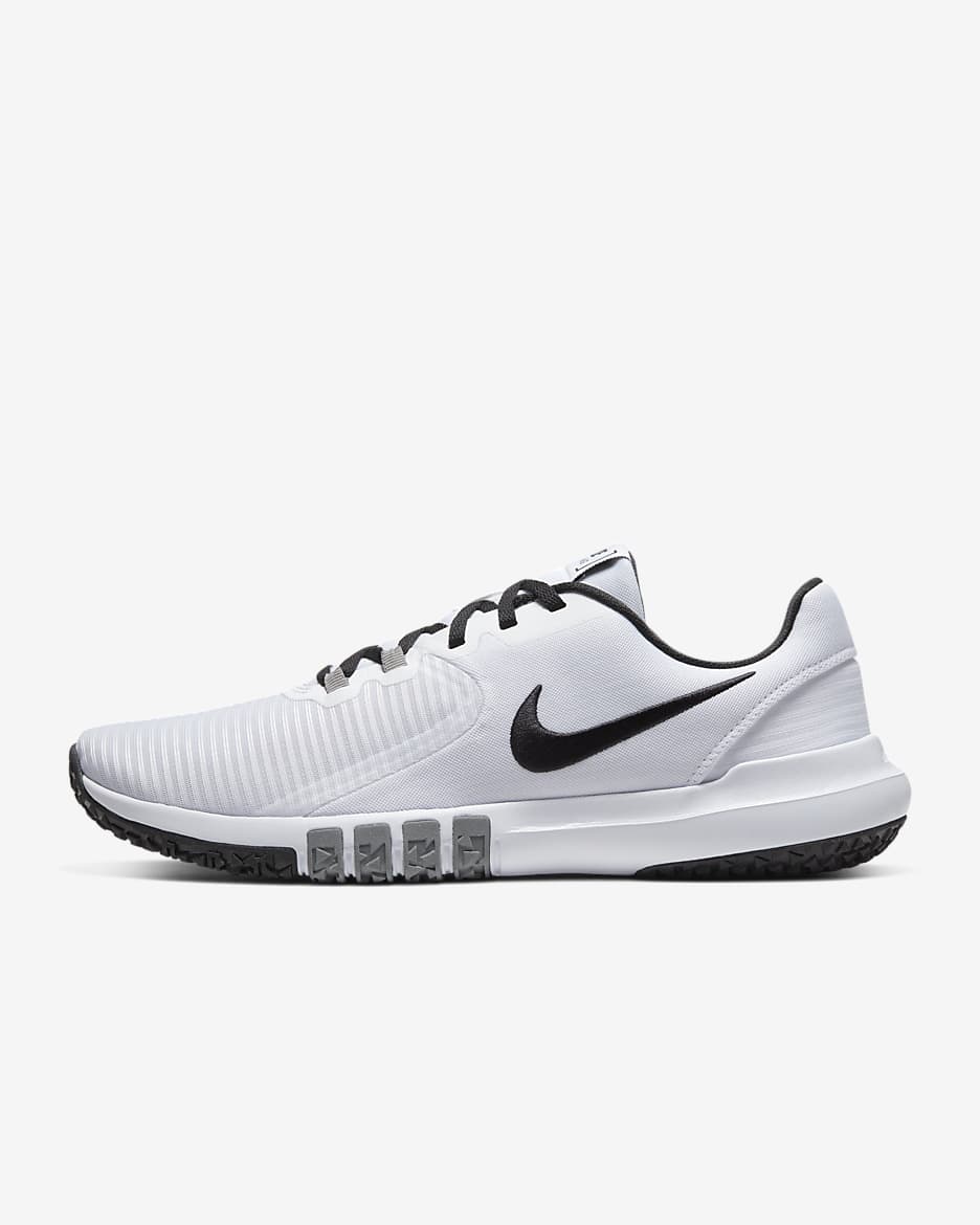 รองเท้าออกกำลังกายผู้ชาย Nike Flex Control 4 - ขาว/Smoke Grey/ดำ