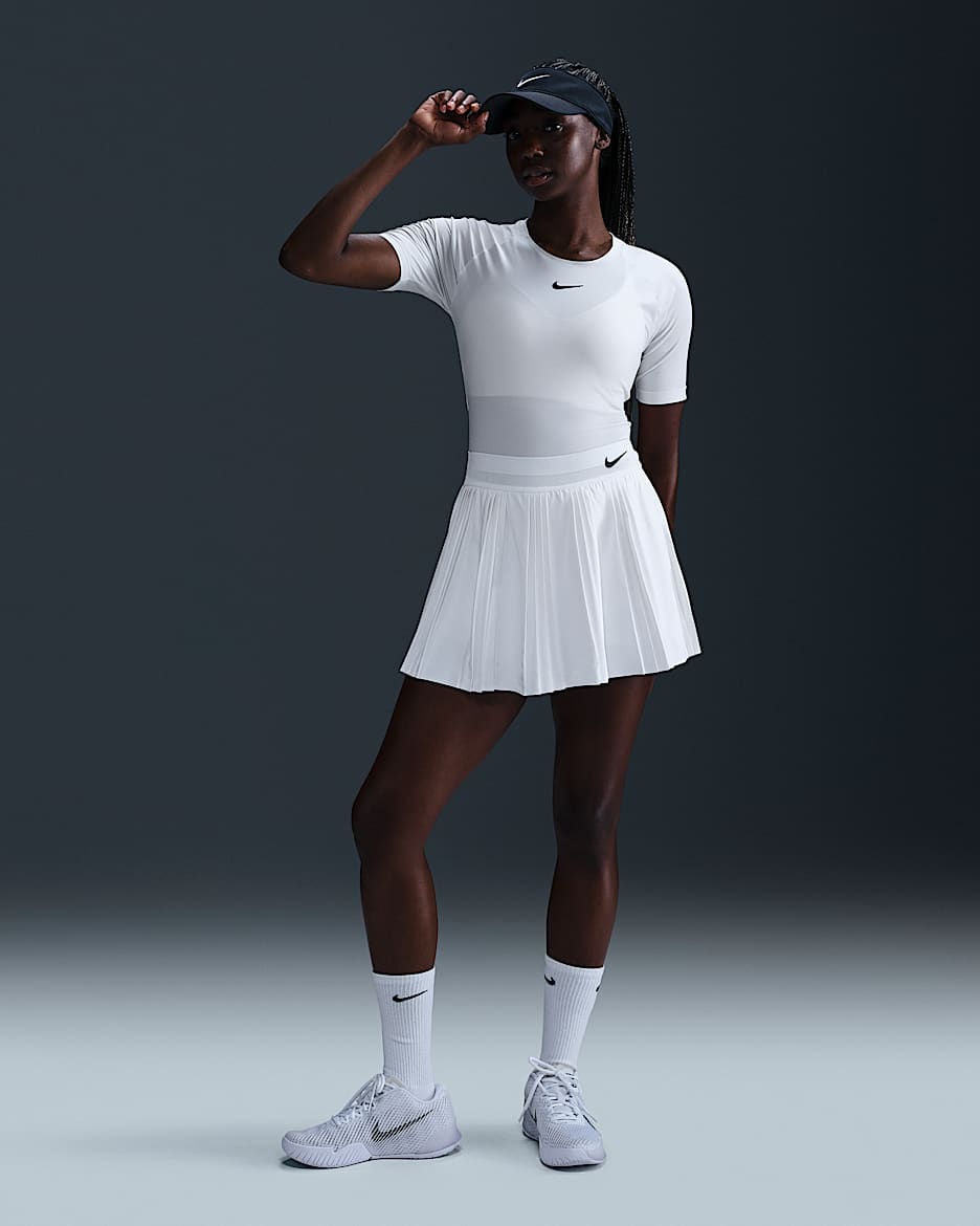 NikeCourt Slam Women's Dri-FIT Tennis Skirt - White/White/Medium Ash