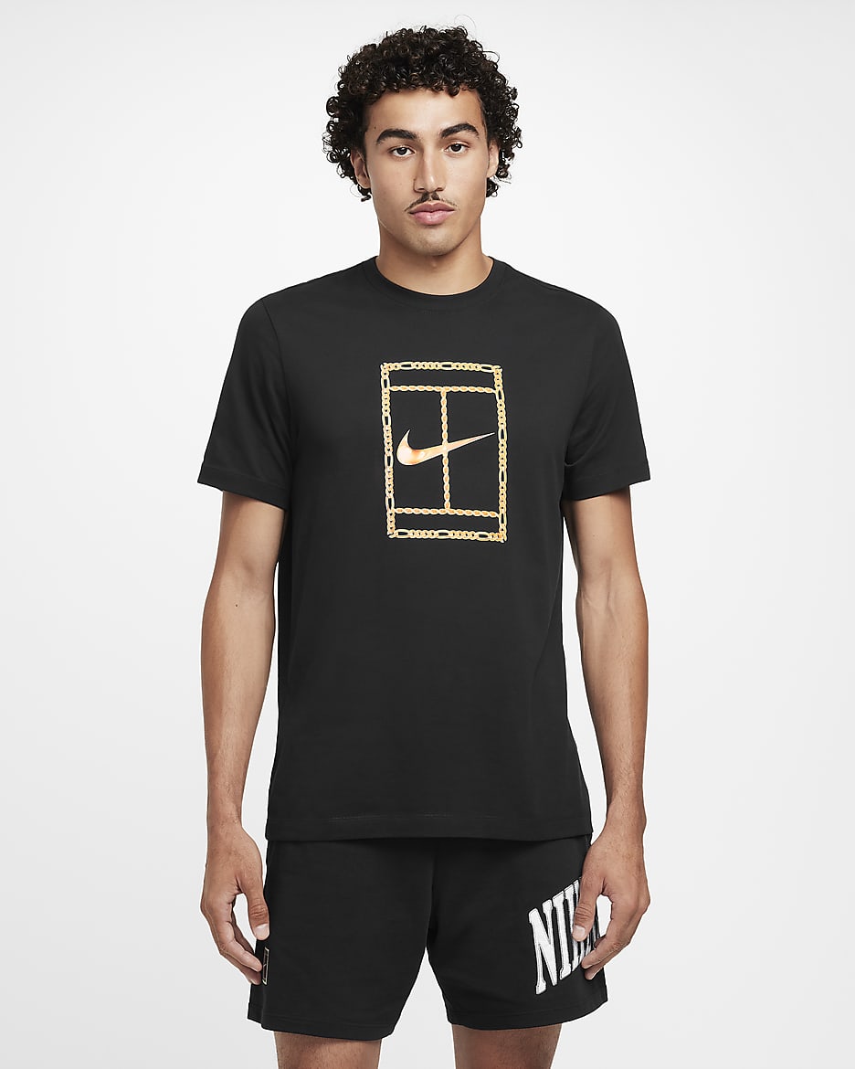 Męski T-shirt do tenisa Dri-FIT NikeCourt - Czerń