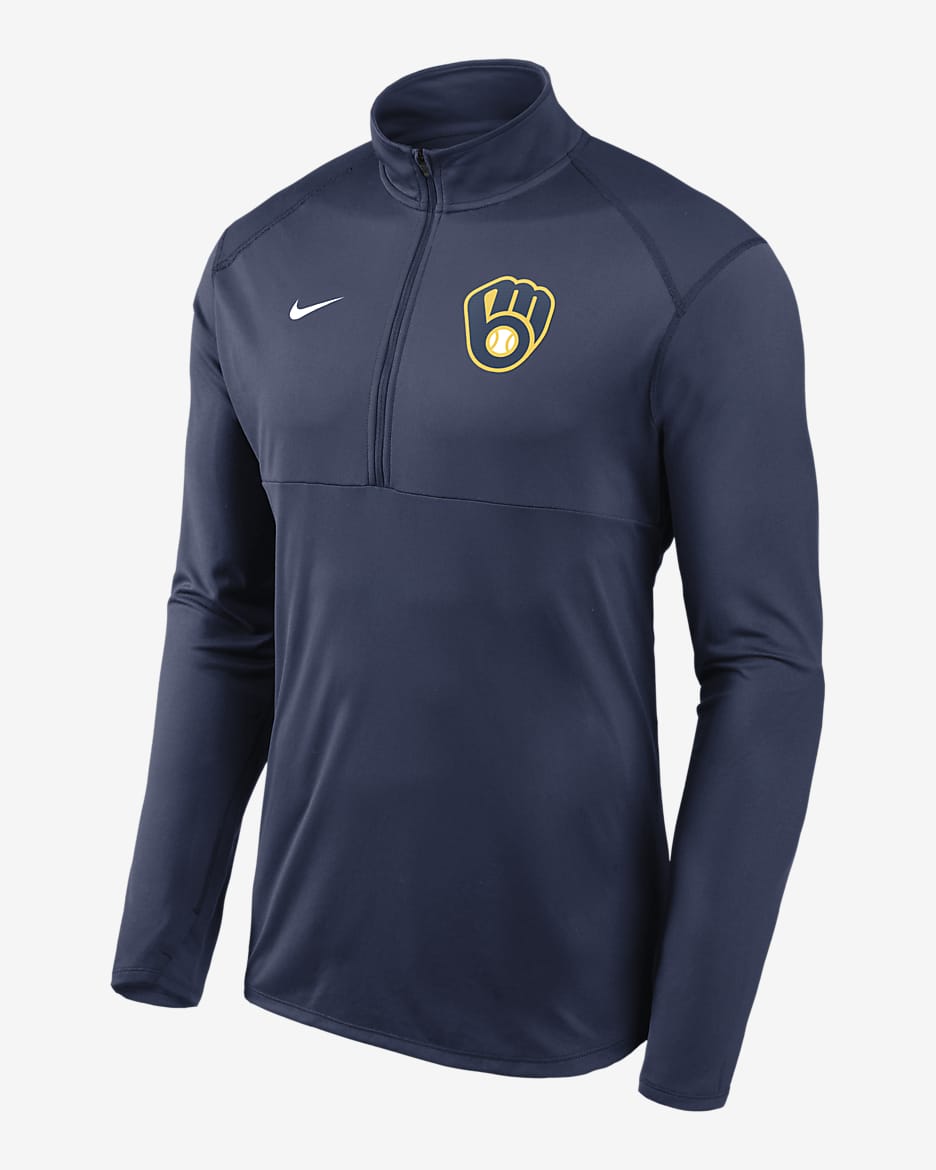 Nike Dri-FIT Element Performance (MLB Milwaukee Brewers) Men’s 1/2-Zip Pullover - Midnight Navy