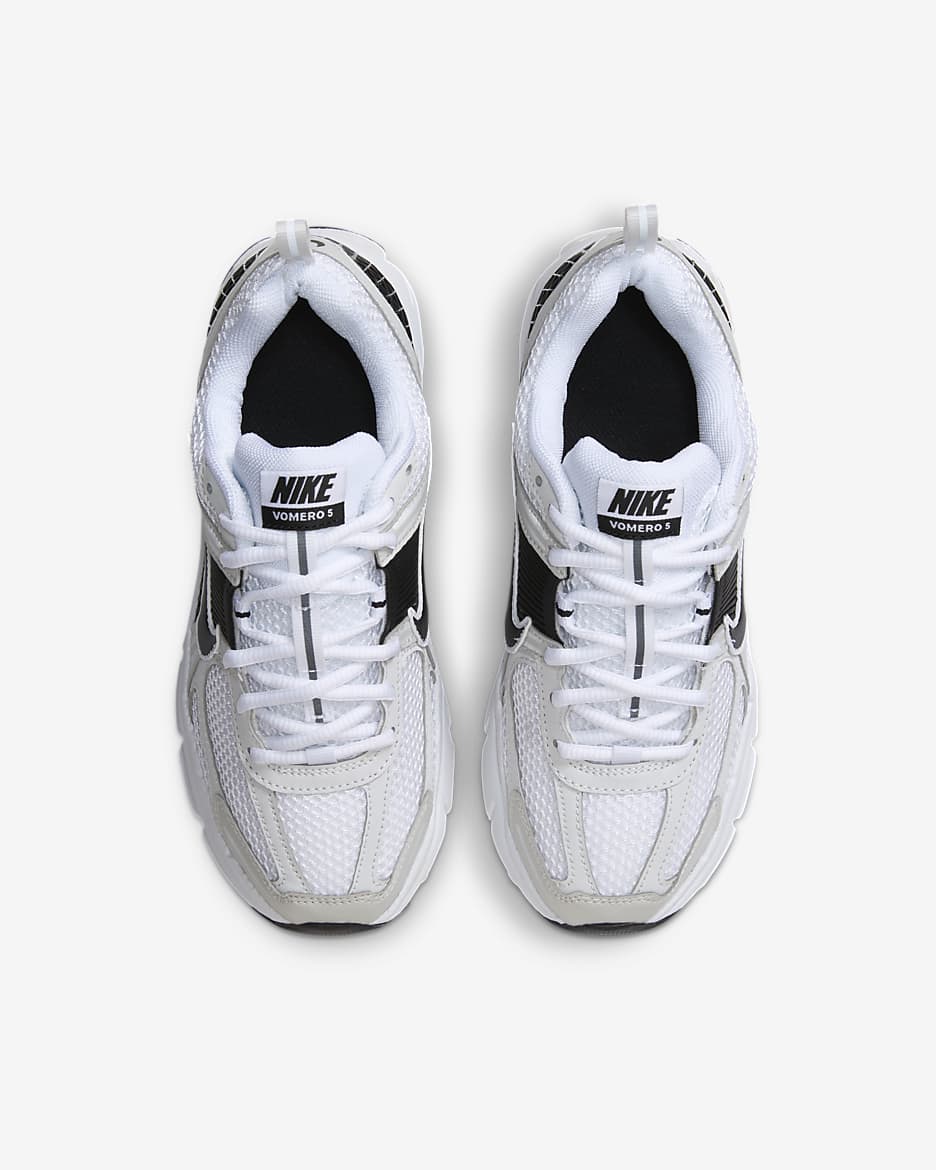 Tenis para niños grandes Nike Vomero 5 - Blanco/Tinte platino/Platino metalizado/Negro