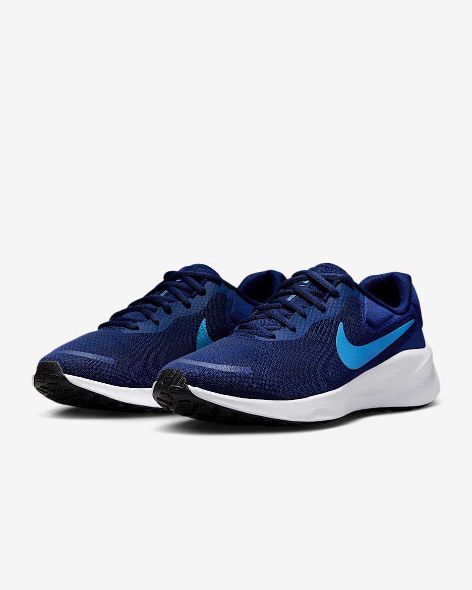 Nike Revolution 7 Men's Road Running Shoes - Blue Void/White/Black/University Blue