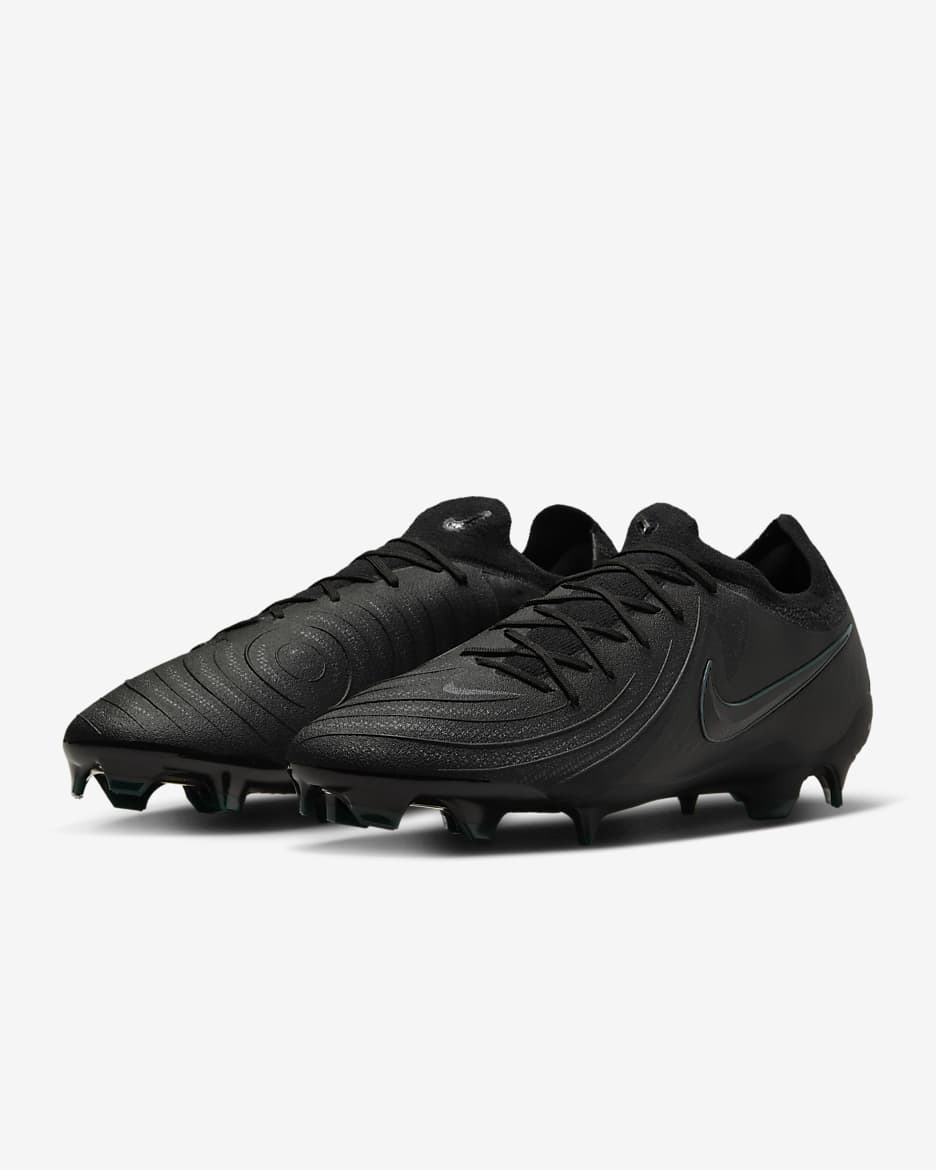 Nike Phantom GX 2 Pro low-top voetbalschoenen (stevige ondergrond) - Zwart/Deep Jungle/Zwart