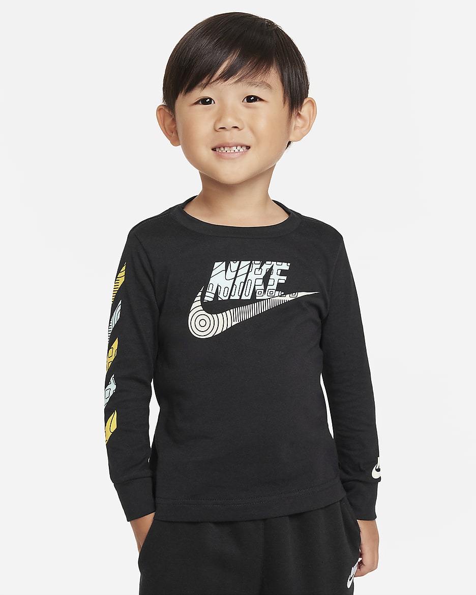 Nike Futura Hazard Tread Long Sleeve Tee Toddler T-Shirt - Black