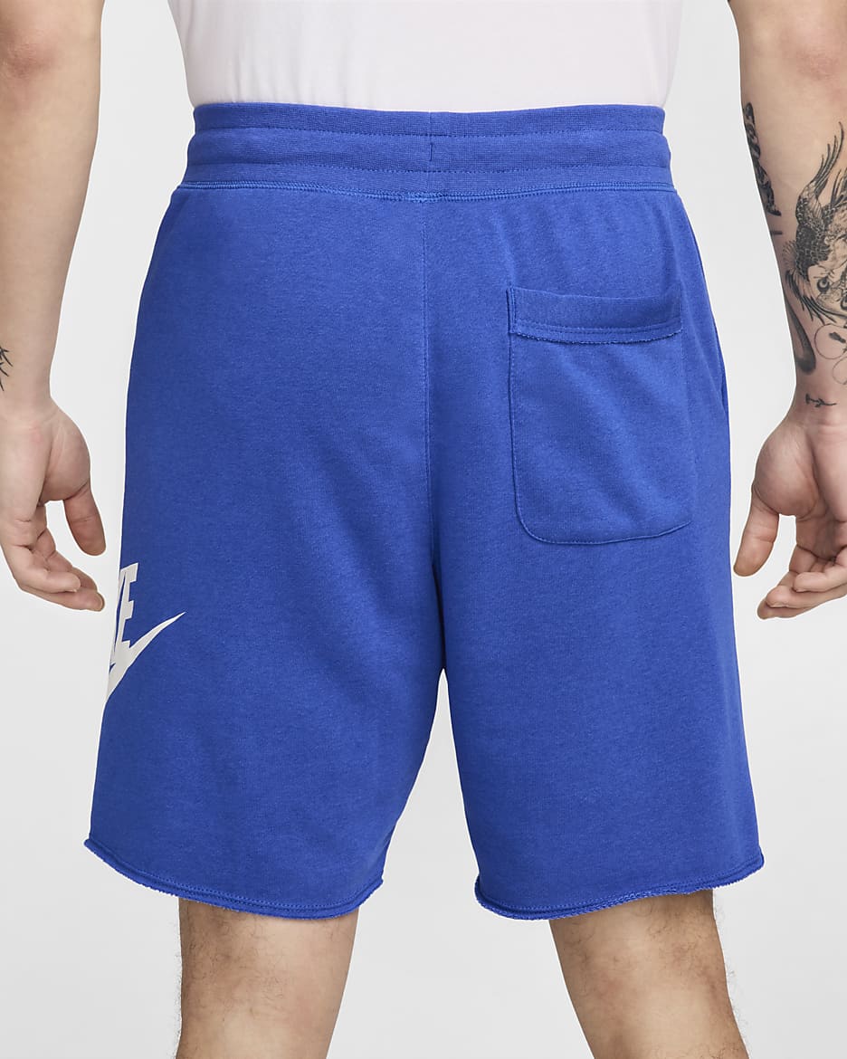 Nike Club Alumni Men's French Terry Shorts - Game Royal/White/White