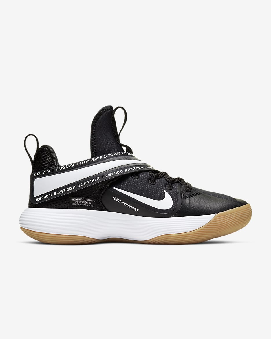 Nike React HyperSet Indoor Court Shoes - Black/Gum Light Brown/White