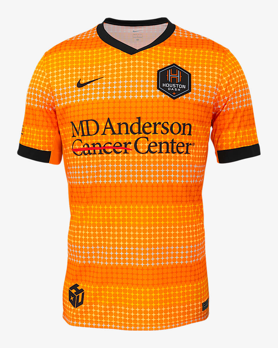 Jersey Nike Dri-FIT de la NWSL Replica de Houston Dash local 2025 Stadium para hombre - Naranja vivo/Negro