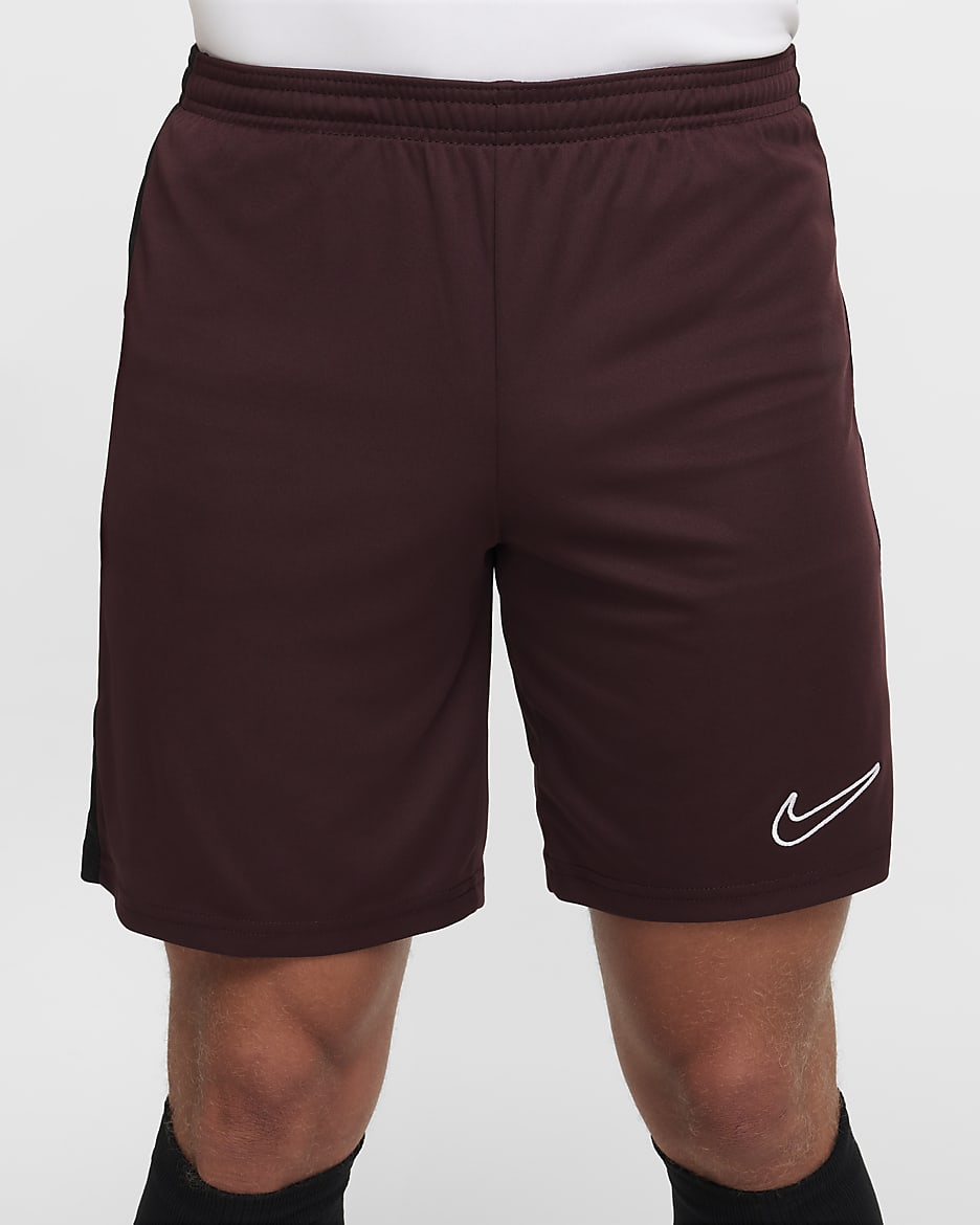 Męskie spodenki piłkarskie Dri-FIT Nike Academy - Burgundy Crush/Czerń/Biel