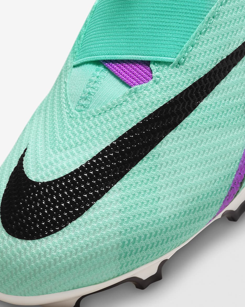 Nike Jr. Mercurial Superfly 9 Pro Little/Big Kids' Firm-Ground High-Top Soccer Cleats - Hyper Turquoise/Black/White/Fuchsia Dream