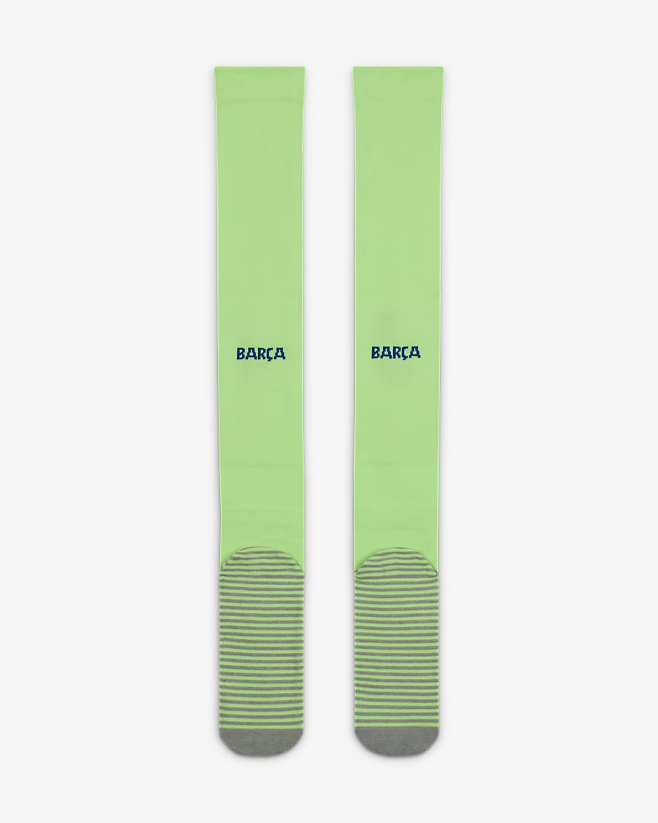 F.C. Barcelona 2024/25 Strike Third Nike Football Knee-High Sock - Lime Blast/University Red/Old Royal