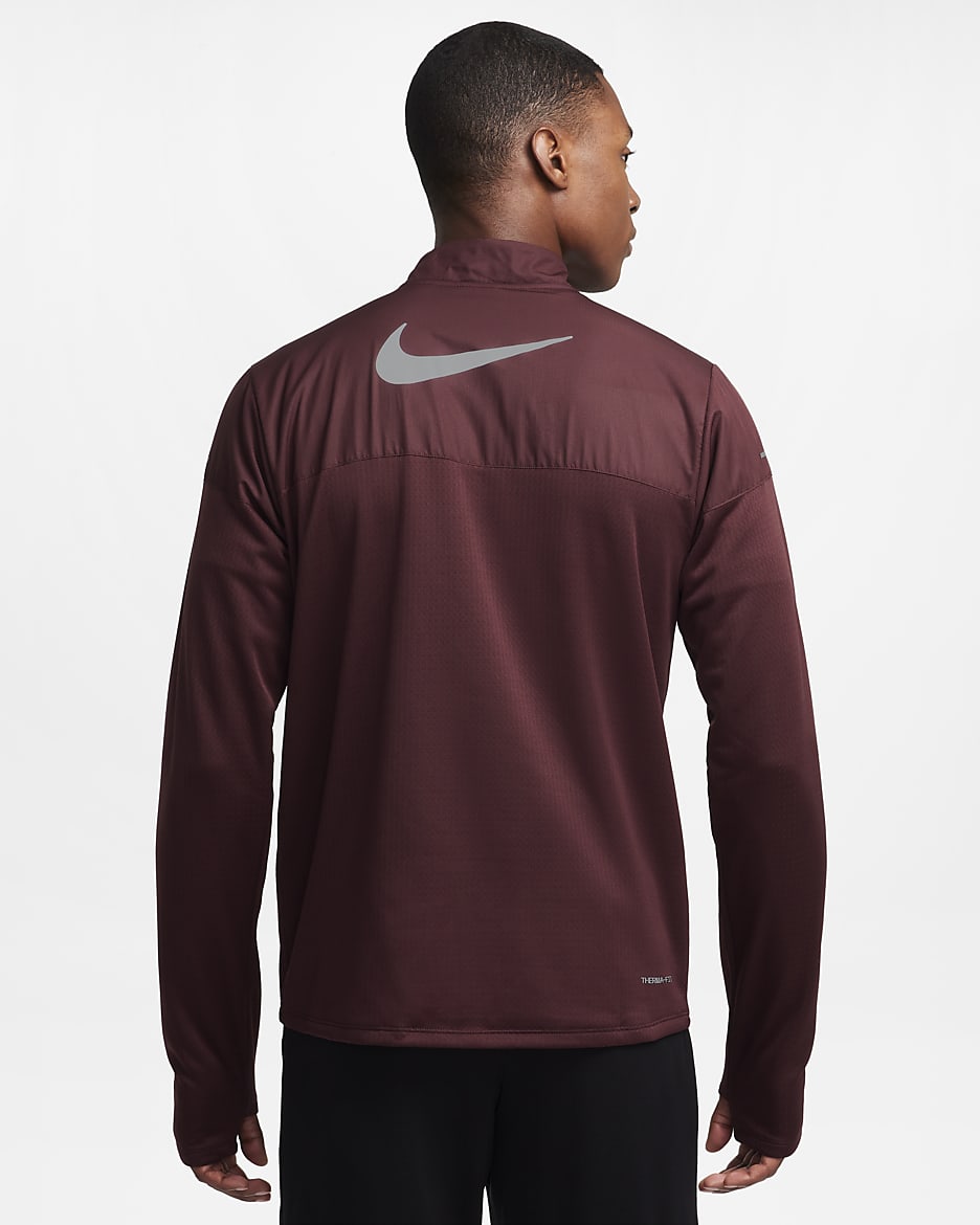 Maglia da running idrorepellente con zip a metà lunghezza Therma-FIT Nike Sphere – Uomo - Burgundy Crush