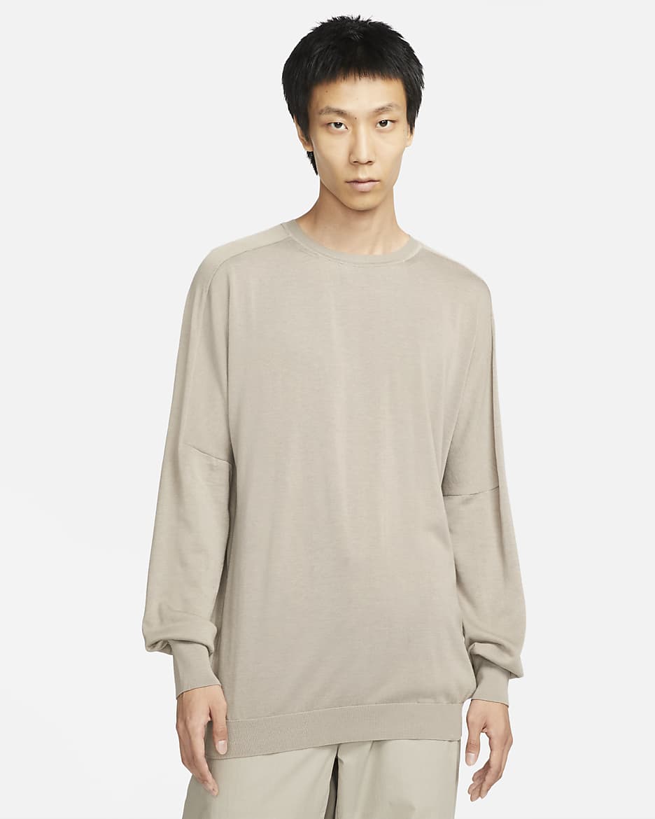 Nike ESC Men's Long-Sleeve Knit Crew - Stone