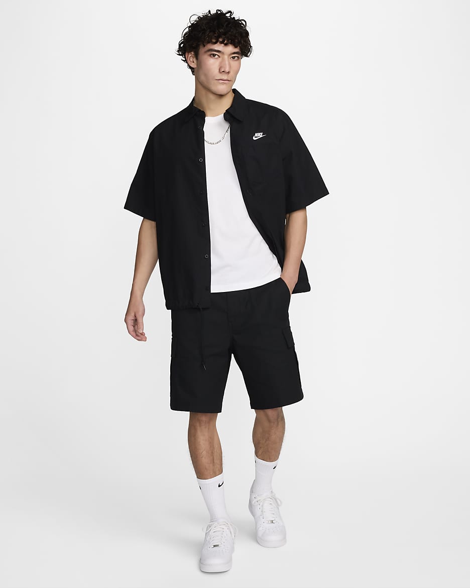 Nike Men's Woven Cargo Shorts - Black/Red Stardust/White