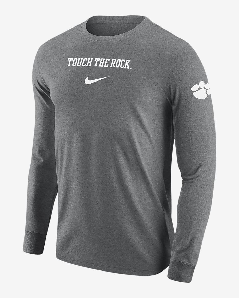 Clemson Men's Nike College Long-Sleeve T-Shirt - Dark Grey Heather