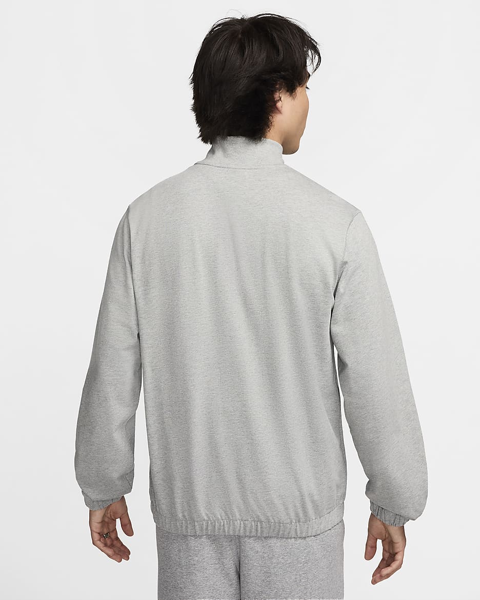 Veste en maille Nike Club pour homme - Dark Grey Heather/Light Smoke Grey/Blanc