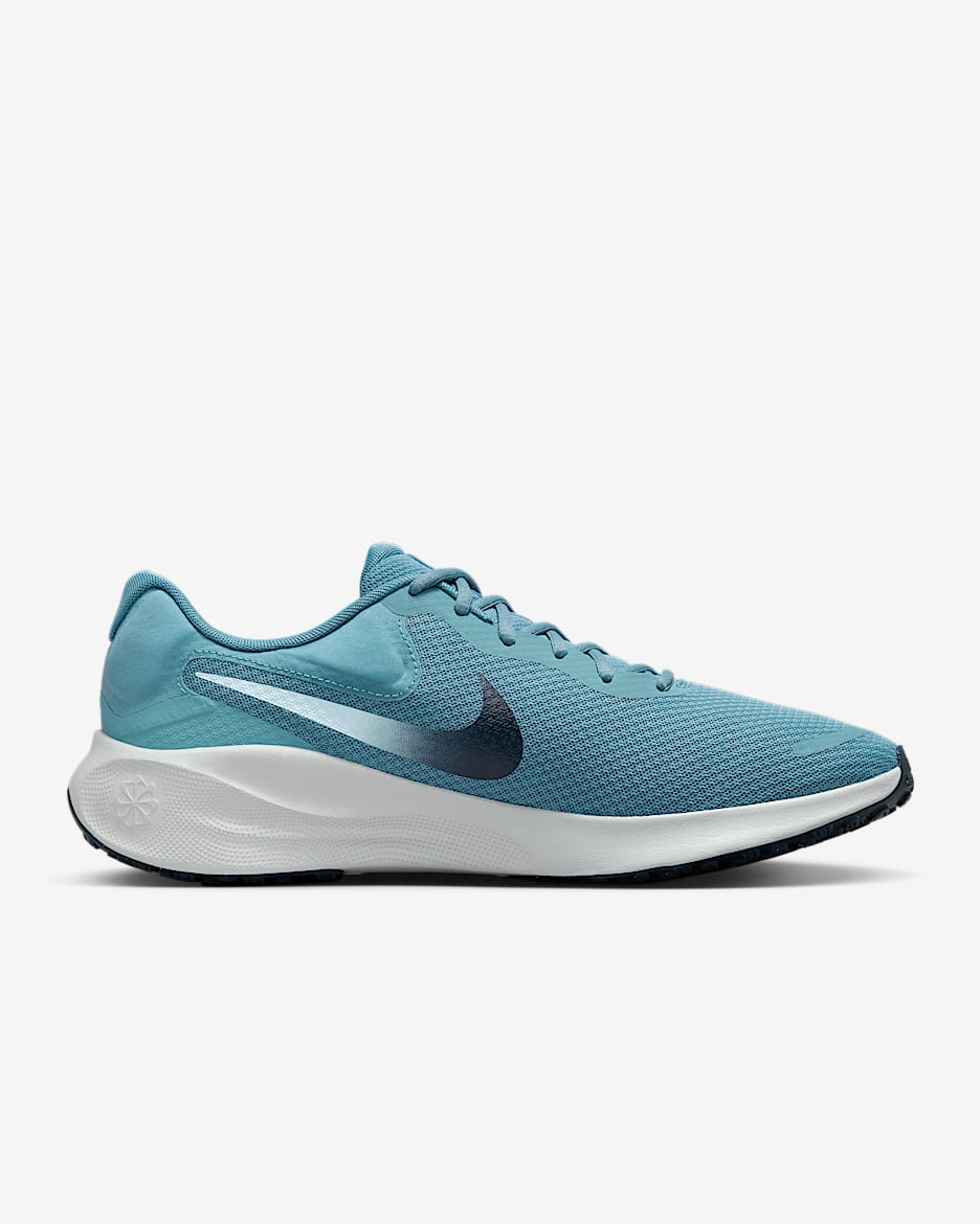 Nike Revolution 7 Men's Road Running Shoes - Denim Turquoise/Pure Platinum/Glacier Blue/Armoury Navy