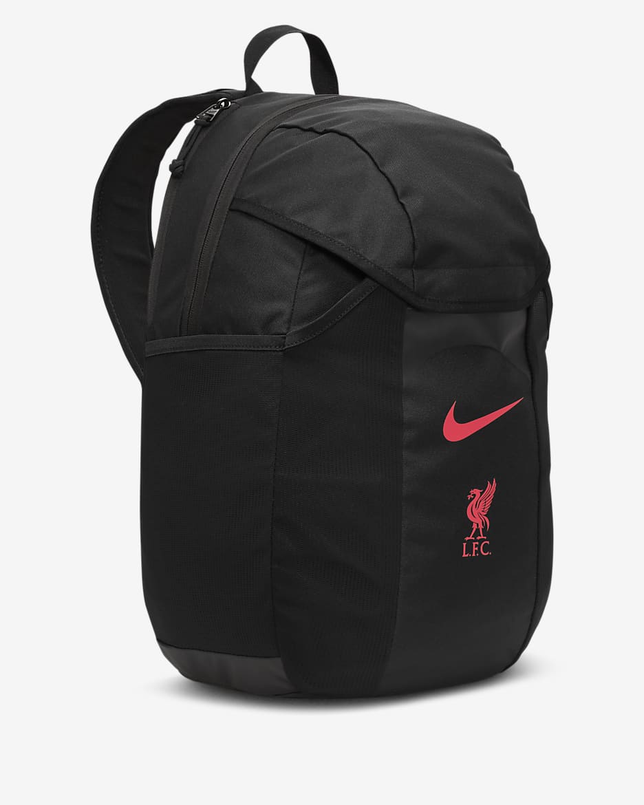 Liverpool FC Academy fotballryggsekk (30 L) - Svart/Svart/University Red