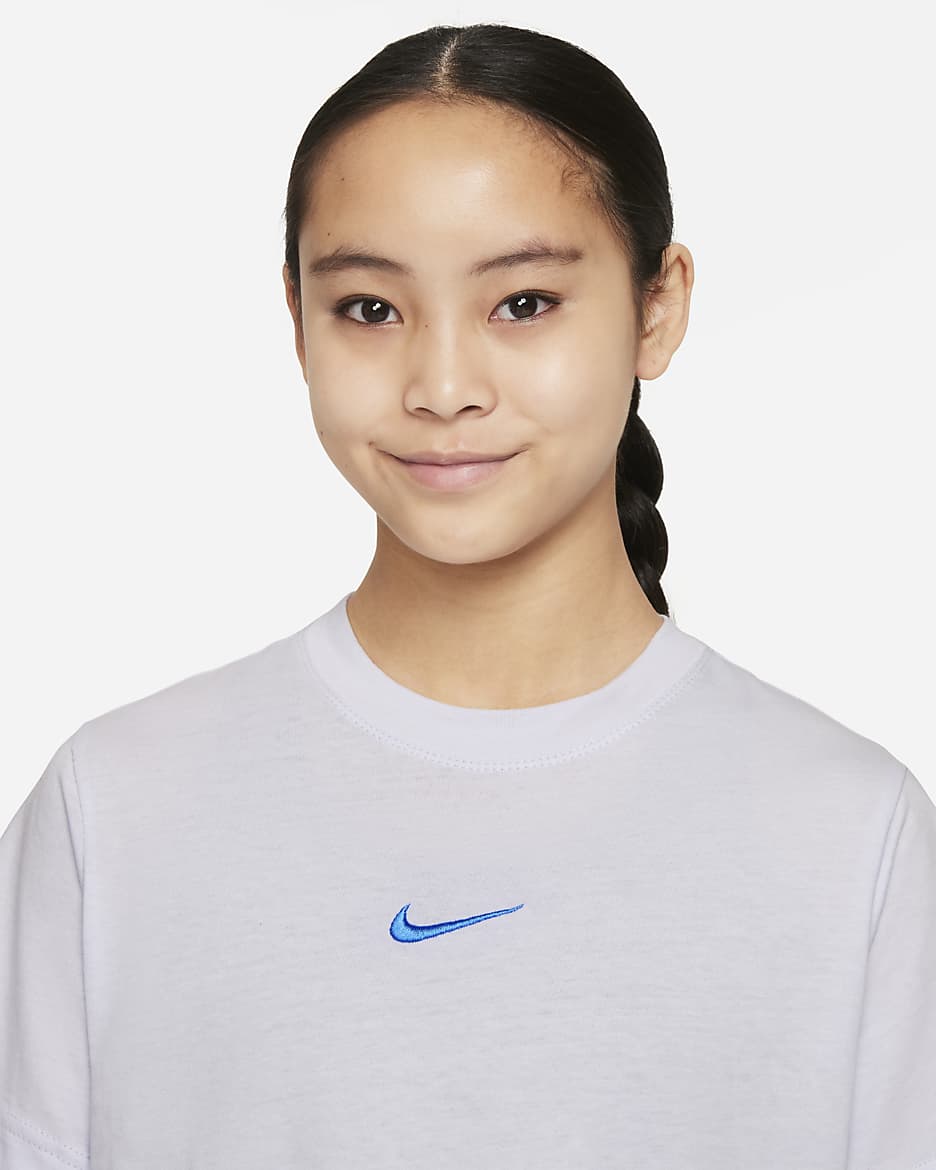 Nike Sportswear 大童 (女童) T 恤 - Football Grey