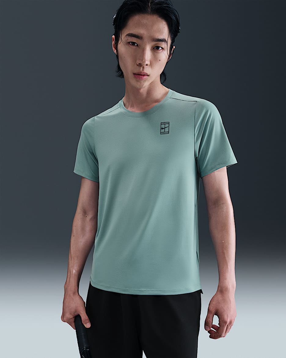 NikeCourt Advantage Men's Dri-FIT Tennis Top - Cannon/Black