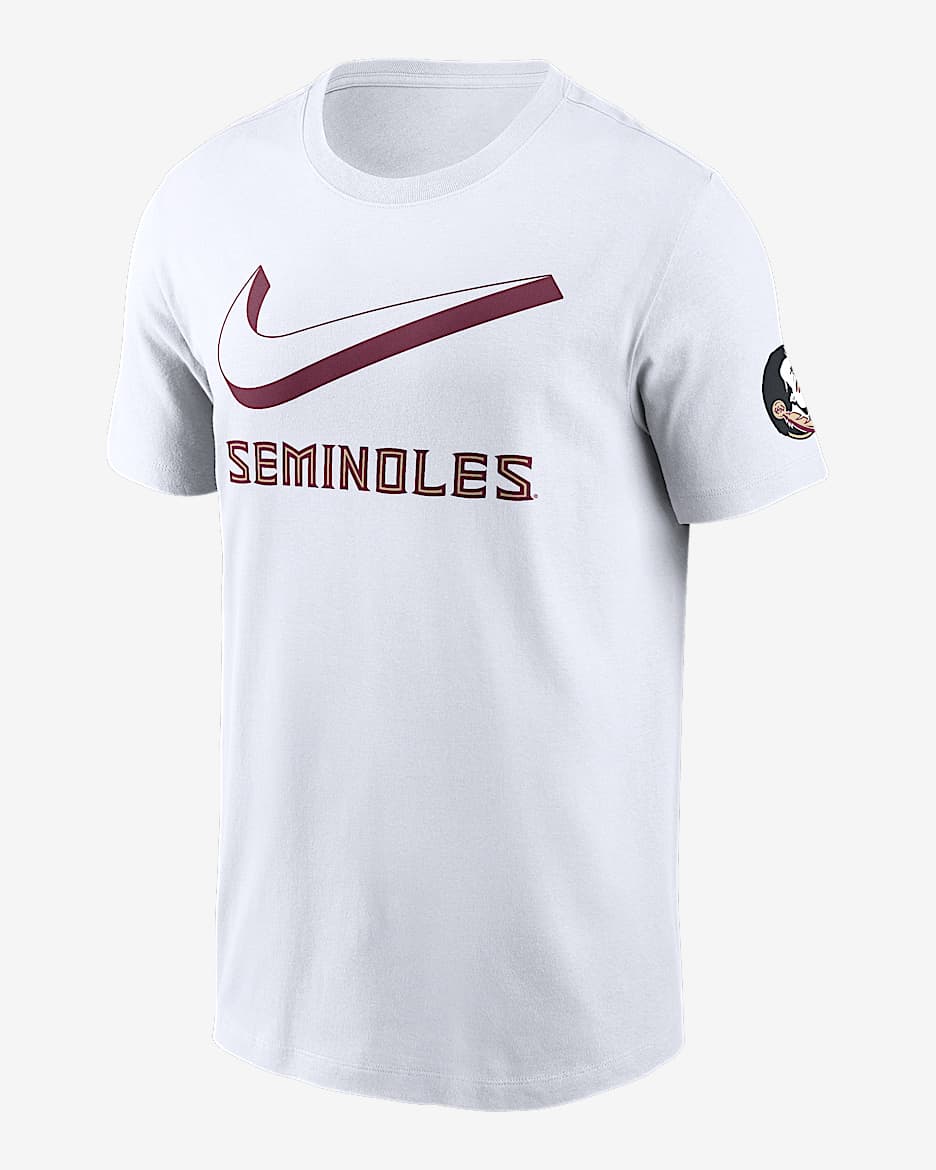 Florida State Primetime Campus 2-Hit Swoosh Men's Nike College T-Shirt - White