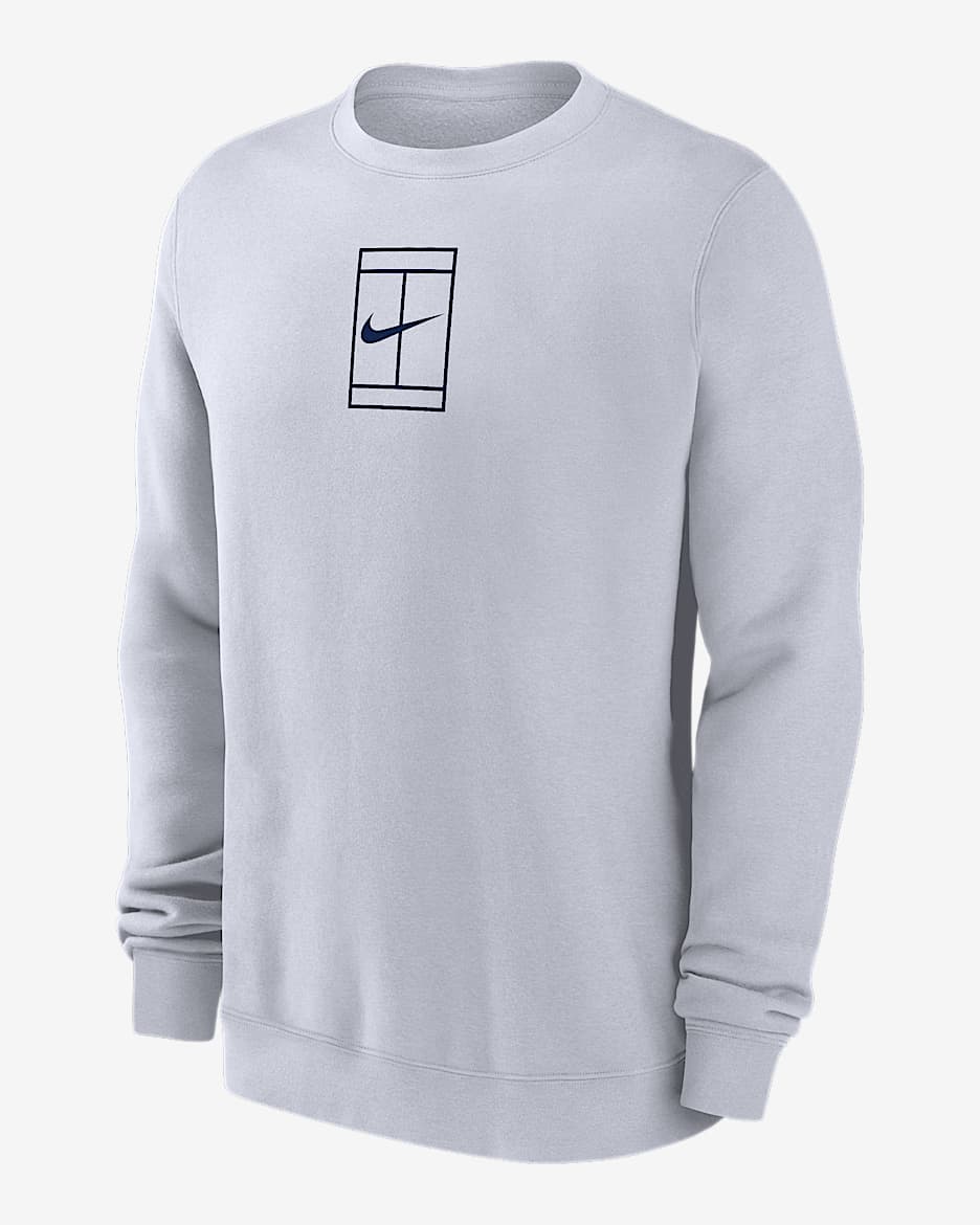 Nike Club Men's Tennis Fleece Crew - White