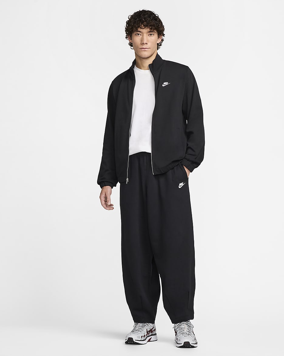 Nike Club Fleece Men's Oversized French Terry Trousers - Black/Black/White