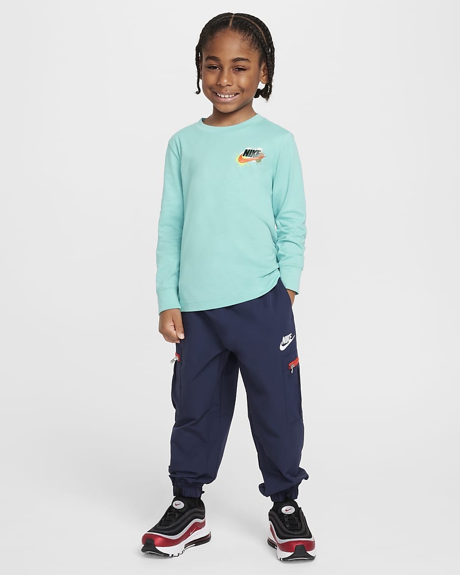 Nike "Express Yourself" Little Kids' Long Sleeve T-Shirt - Green Frost