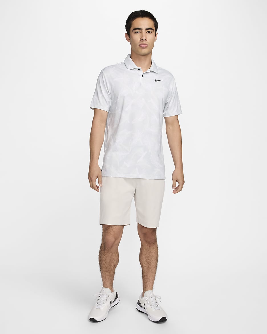 Nike Tour 男款 Dri-FIT 高爾夫球衫 - Summit White/黑色